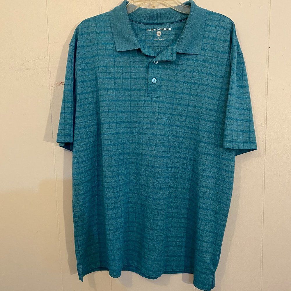 Saddlebred Short Sleeve Collard Polo Men Shirt Size L